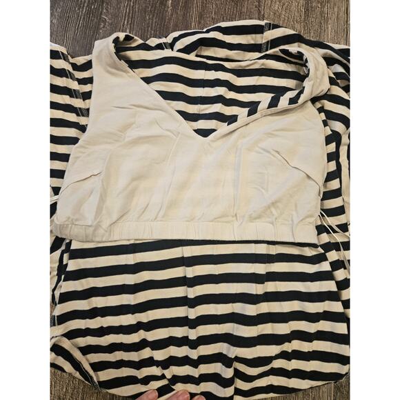 lauren ralph lauren sleeveless Maxi Dress 8 Medium Large navy stripe shelf bra - Picture 5 of 10